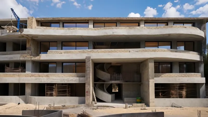 El mismo edificio en una toma limpia y frontal, lista para el video